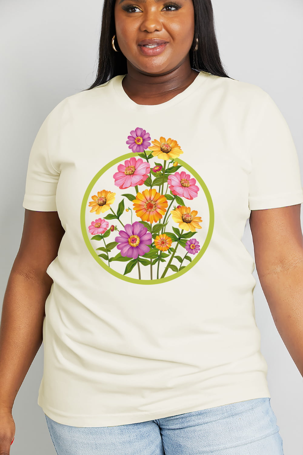 Simply Love Full Size Flower Graphic Cotton Tee