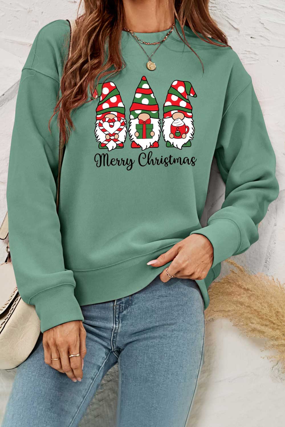 MERRY CHRISTMAS Dropped Shoulder Sweatshirt