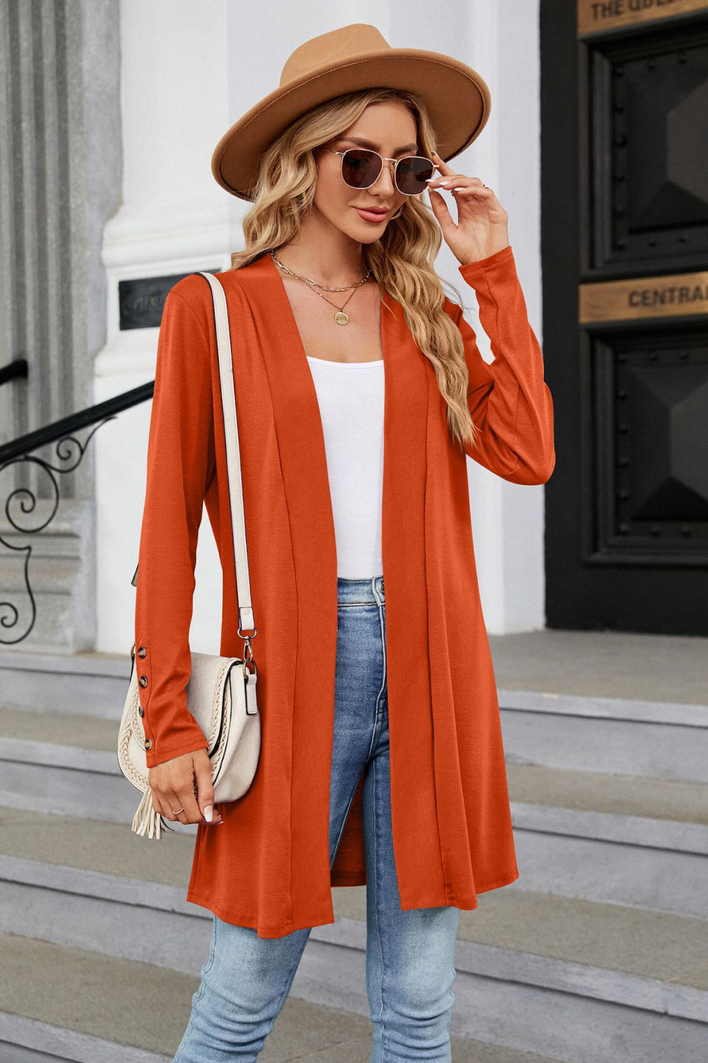 Long Sleeve Open Front Cardigan